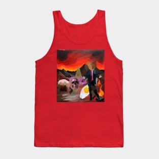 cat with fried egg in Abyss Tank Top